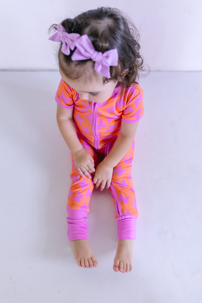 BUTTERFLIES | SHORT SLEEVE ZIPPER ONE PIECE