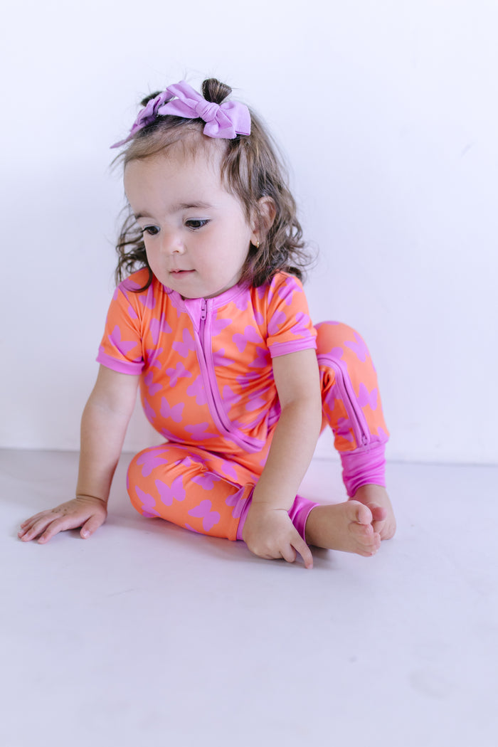 BUTTERFLIES | SHORT SLEEVE ZIPPER ONE PIECE