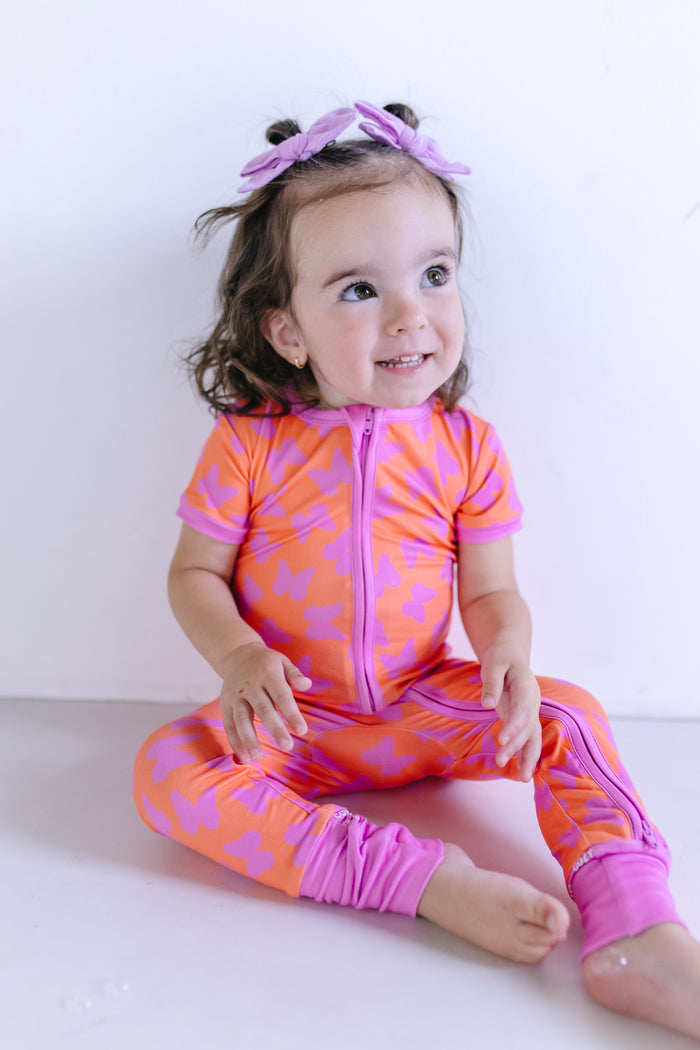 BUTTERFLIES | SHORT SLEEVE ZIPPER ONE PIECE