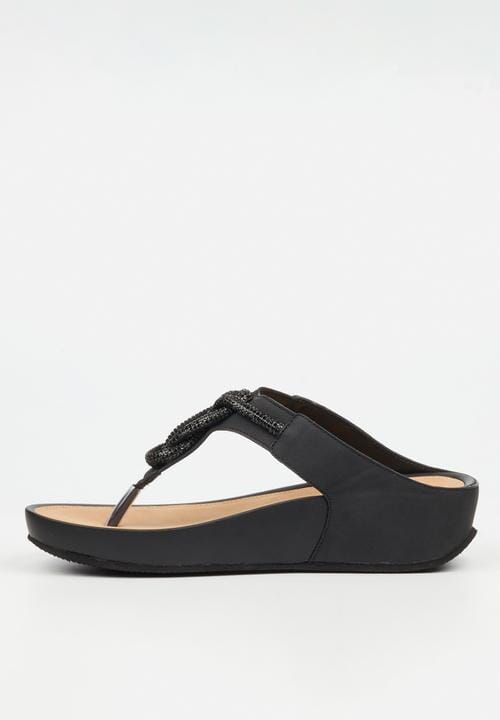 Butterfly Womens Delia 14 Wedge Sandal Black | Butterfly