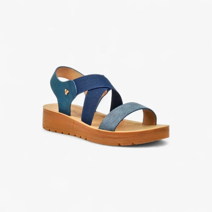 Butterfly Womens Xara 6 Strap Sandal Navy | Butterfly