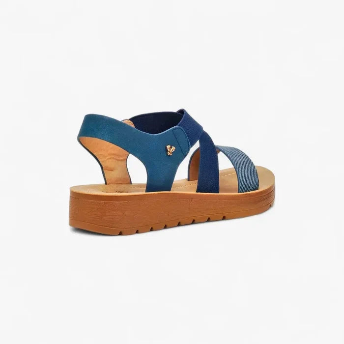 Butterfly Womens Xara 6 Strap Sandal Navy | Butterfly