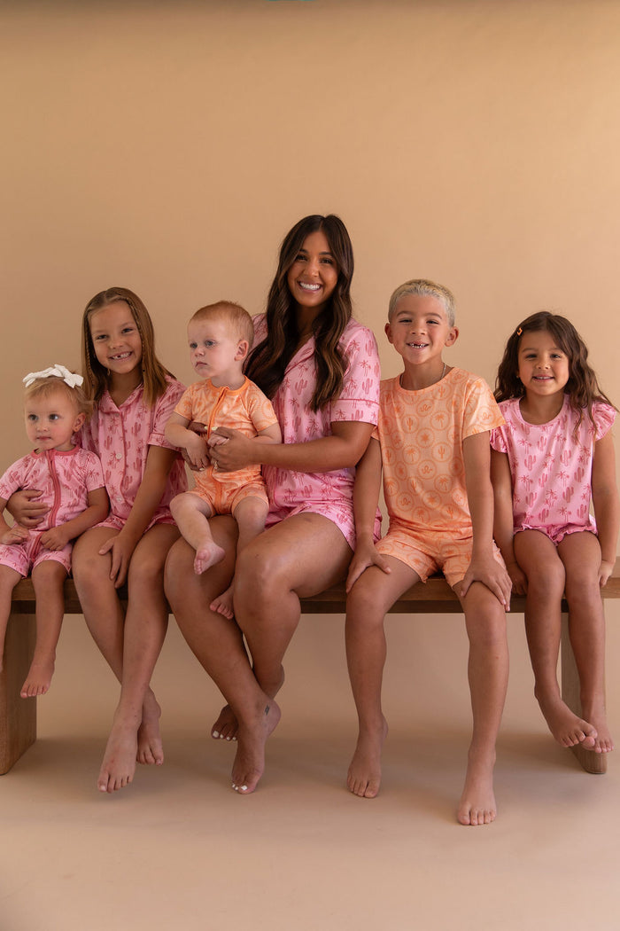 CACTUS PALM | GIRLS' BUTTON UP SHORT SLEEVE + SHORTS SET