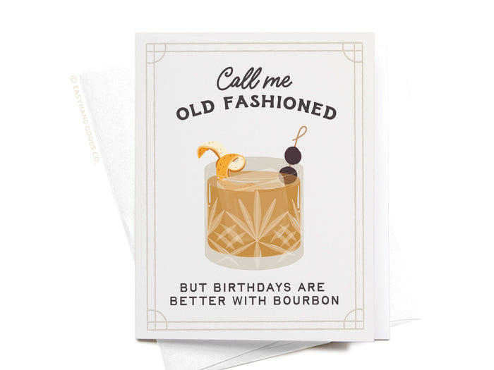Call Me Old Fashioned Cocktail Greeting Card - Onderkast Studio