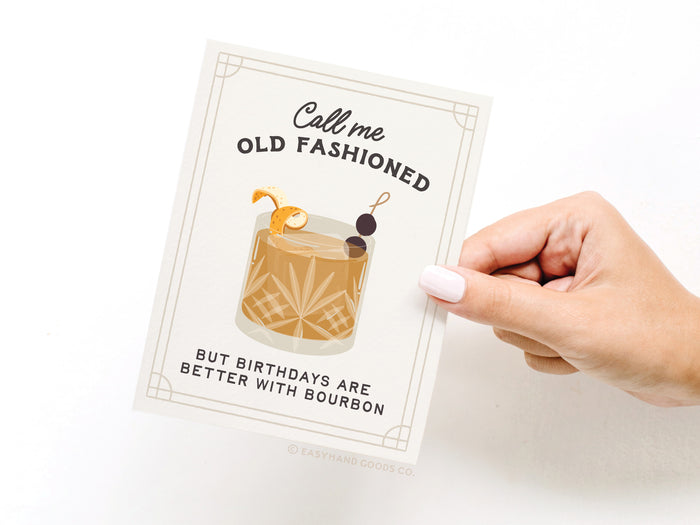 Call Me Old Fashioned Cocktail Greeting Card - Onderkast Studio