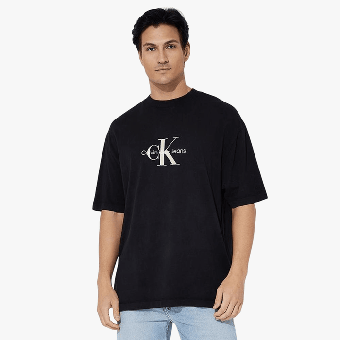 Calvin Klein Mens Archival Monologo Short Sleeve Tee Black | Calvin Klein
