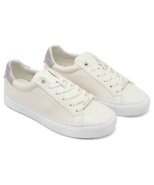 Calvin Klein Womens #Ck Vulc Lace Up Sneaker White Violet | Calvin Klein