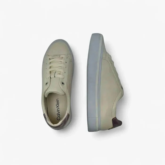 Calvin Klein Womens #Ck Vulc Lace Up Sneaker White Violet | Calvin Klein
