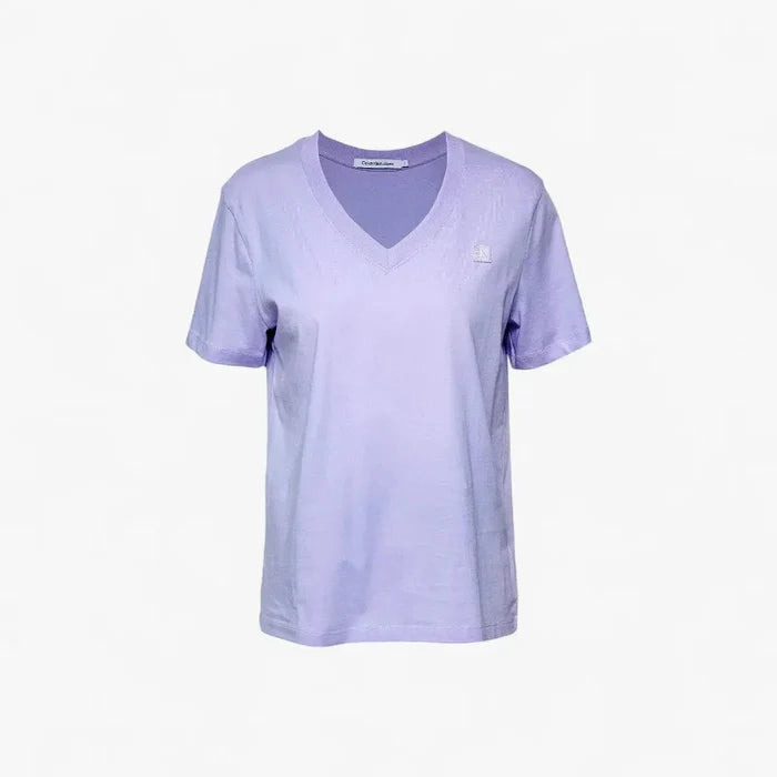 Calvin Klein Womens #Ckj Ck Embro Badge V-Neck Tee Lilac | Calvin Klein