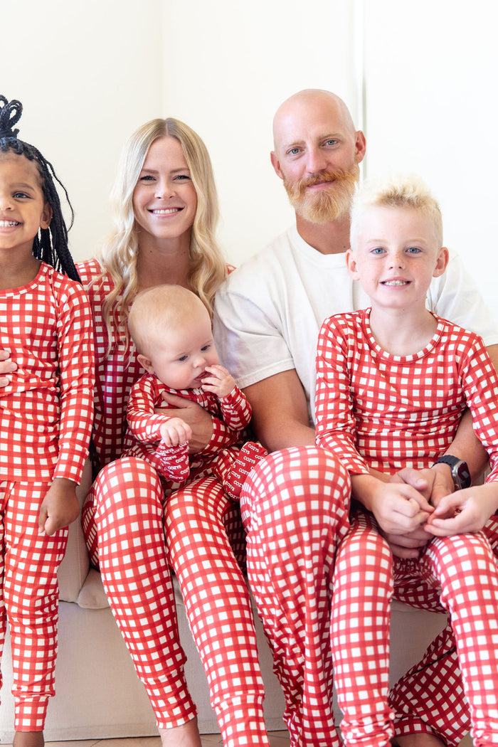 CANDY CANE GINGHAM | FOOTIE ONE PIECE