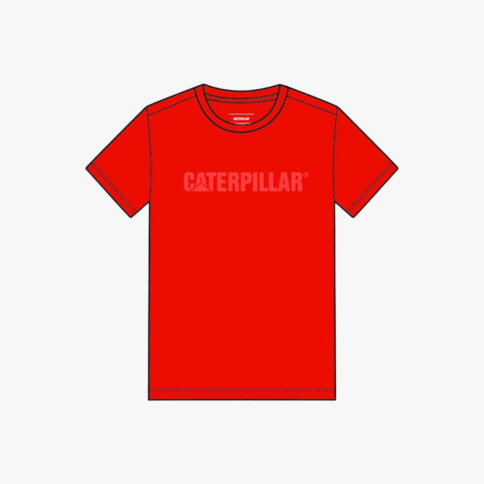 Caterpillar Mens Short Sleeve Logo Tee Red | Caterpillar