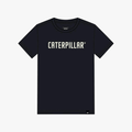 Caterpillar Mens Short Sleeve Puff Print Tee Pitch Black | Caterpillar