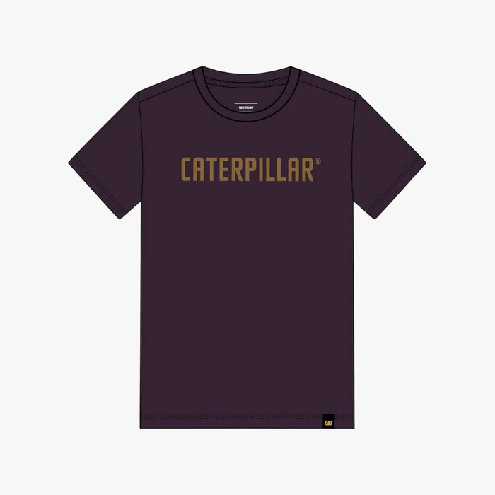 Caterpillar Mens Short Sleeve Puff Print Tee Raisin | Caterpillar