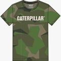 Caterpillar Mens Swiss Camo Short Sleeve Tee Cat Logo Marshland | Caterpillar