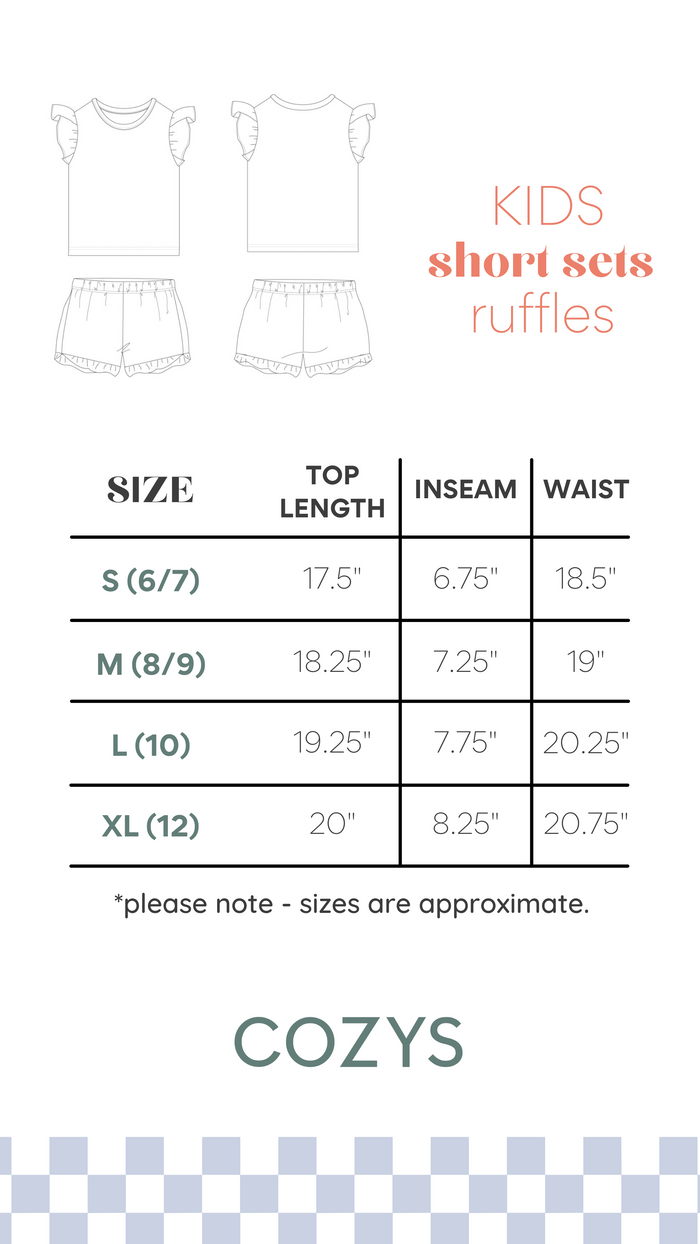 CHERRY STRIPES | RUFFLE SHORT SET
