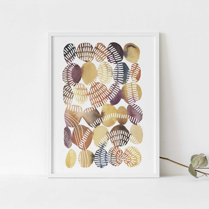Circle Watercolor Warm Tones Painting Wall Art Print or Canvas - Jetty Home