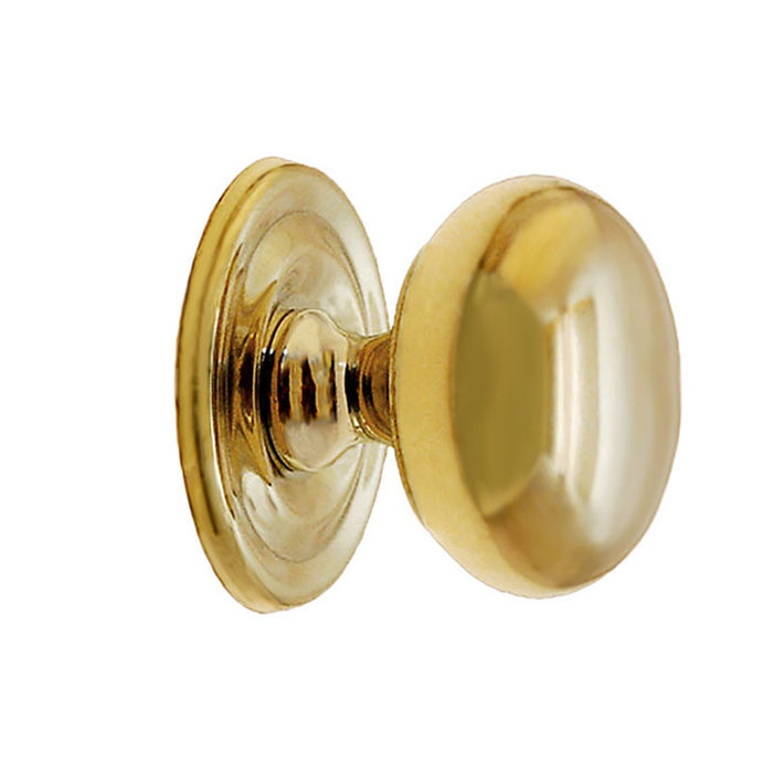 Side view of Solid Brass 1" Knob with Backplate - Paxton Hardware