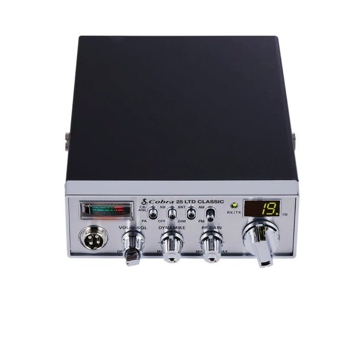 Cobra 25 LTD Classic 40 Channel AM FM CB Radio, Virginia CB Antenna, 3 inch External Speaker Combo - CB Radio Supply