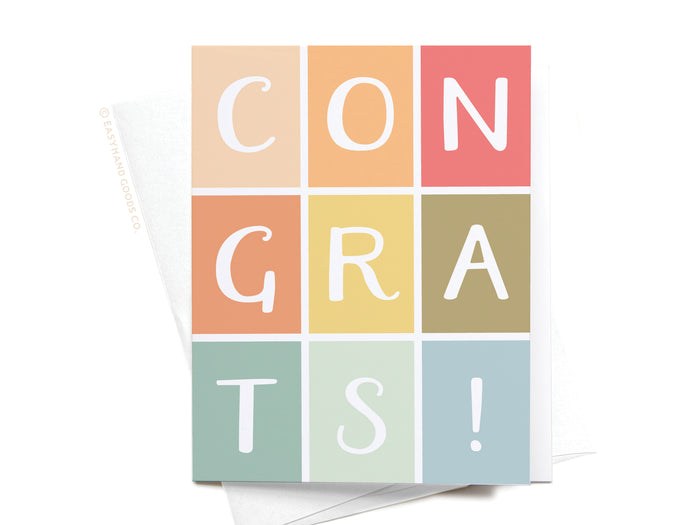 Congrats Colorblocks Greeting Card - Onderkast Studio