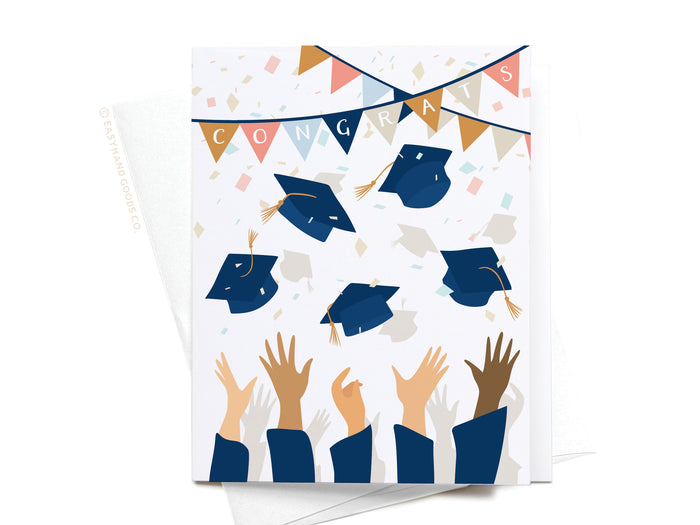Congrats Graduation Caps Greeting Card - Onderkast Studio