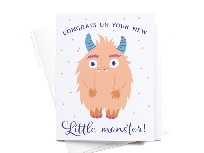 Congrats on Your New Little Monster Greeting Card - Onderkast Studio