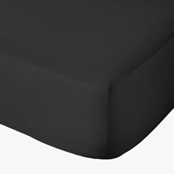 Cotton Co 400 Thread Fitted Sheet Queen Extra Depth Black Cotton Co