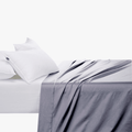 Cotton Co 400 Thread Super King Flat Sheet 270X300 Grey Cotton Co