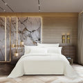Cotton Co Egyptian Cotton 400-thread King duvet cover in cream, showing smooth fabric and king size 230x220.