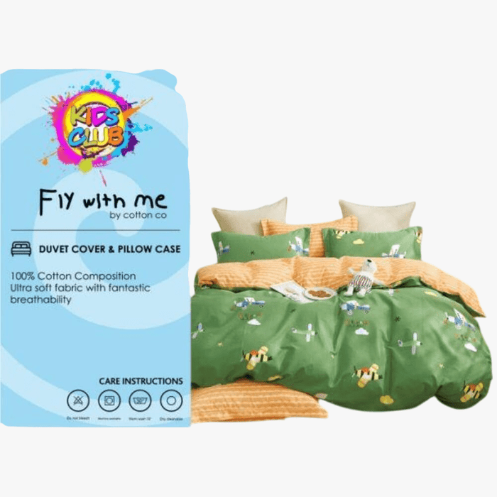 Cotton Co Kids Club Printed 3/4 Duvet Cover Fly With Me | Cotton Co