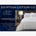 Cotton Co Opulence Monogram King Duvet Cover Set in white and grey with embroidered monogram design for a luxurious bedroom