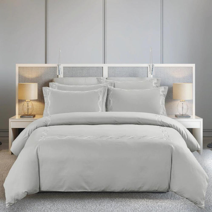 Cotton Co Opulence Sophia Super King 300 Thread Count Duvet Cover Set Cream Cotton Co