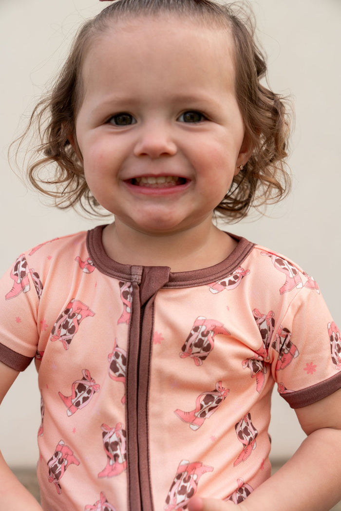 COWGIRL BOOTS | SHORT SLEEVE ZIPPER ONE PIECE