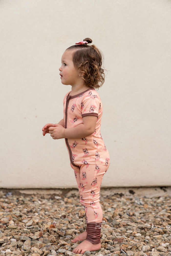 COWGIRL BOOTS | SHORT SLEEVE ZIPPER ONE PIECE