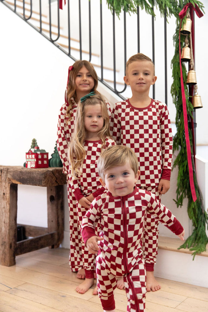 CRANBERRY CHECKER | ZIPPER ONE PIECE