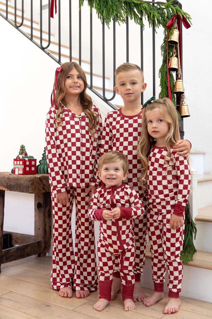 CRANBERRY CHECKER | ZIPPER ONE PIECE