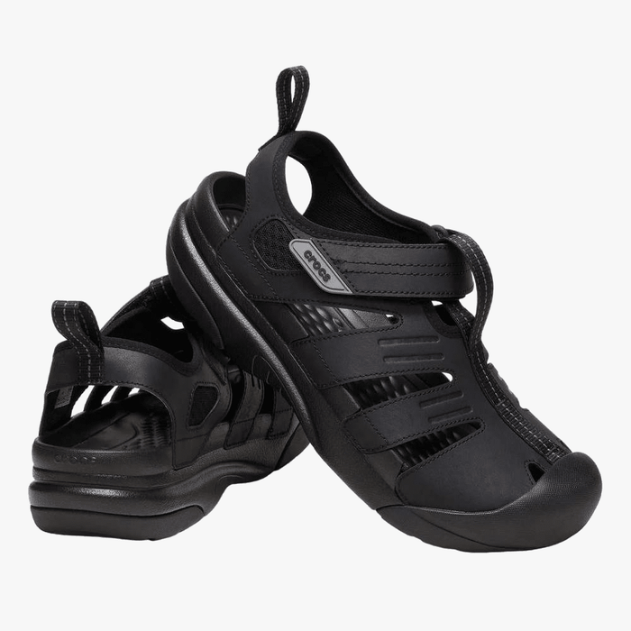 Crocs Mens Yukon Fisherman Sandal Black | Crocs