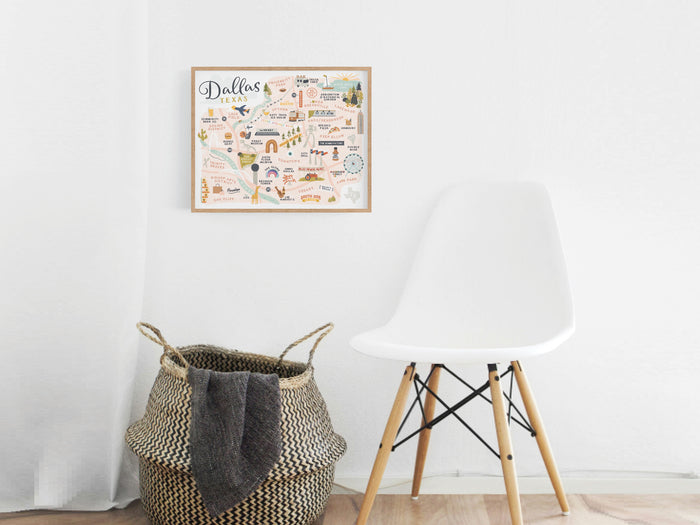 Dallas Map Art Print - Onderkast Studio