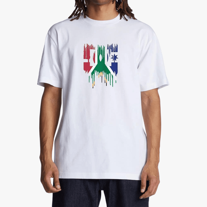 Dc Mens Sa Flag Drip Short Sleeve Tee White | DC