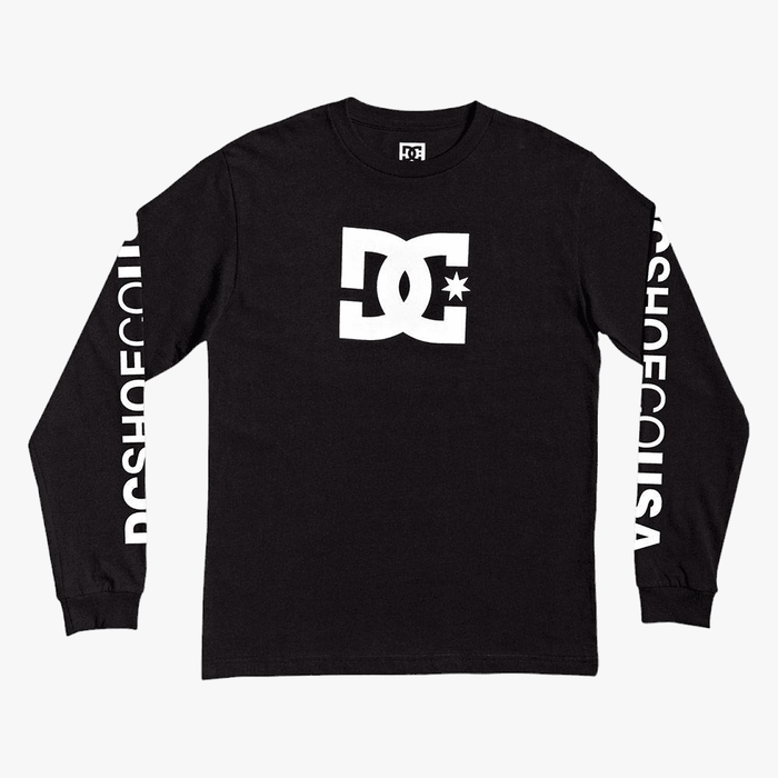 Dc Mens Star Long Sleeve Tee Black Dc