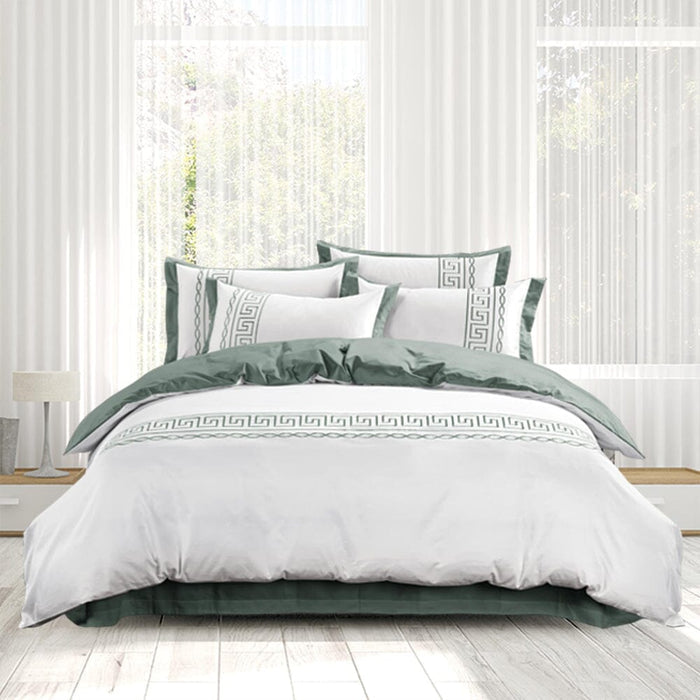 Donatella 400 Thread King Duvet Cover Set Duckegg | Cotton Co