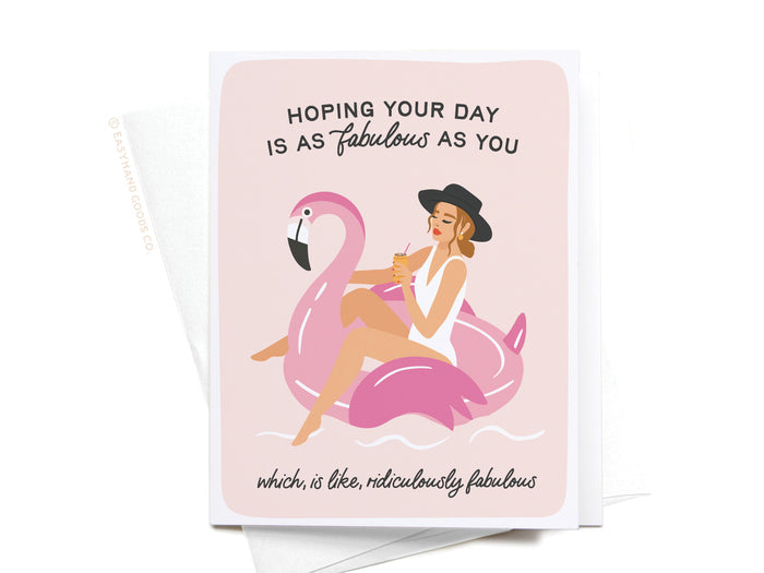 Fabulous Flamingo Floatie Greeting Card - Onderkast Studio