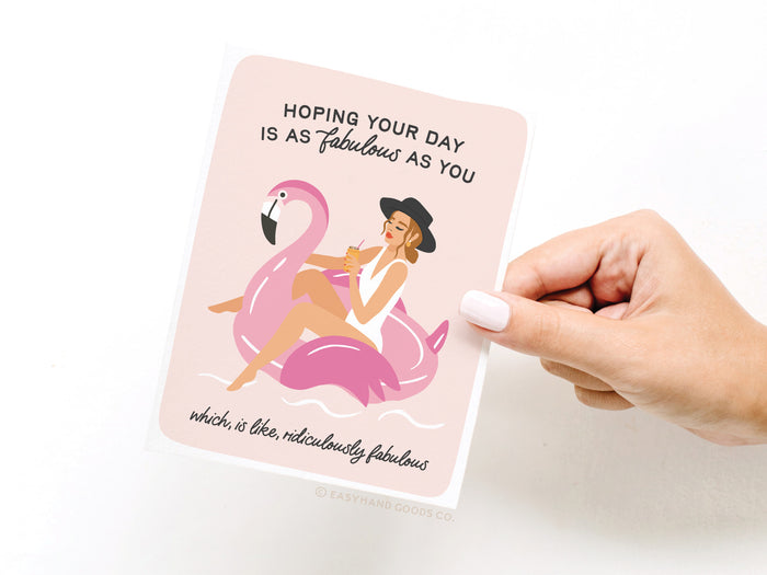Fabulous Flamingo Floatie Greeting Card - Onderkast Studio
