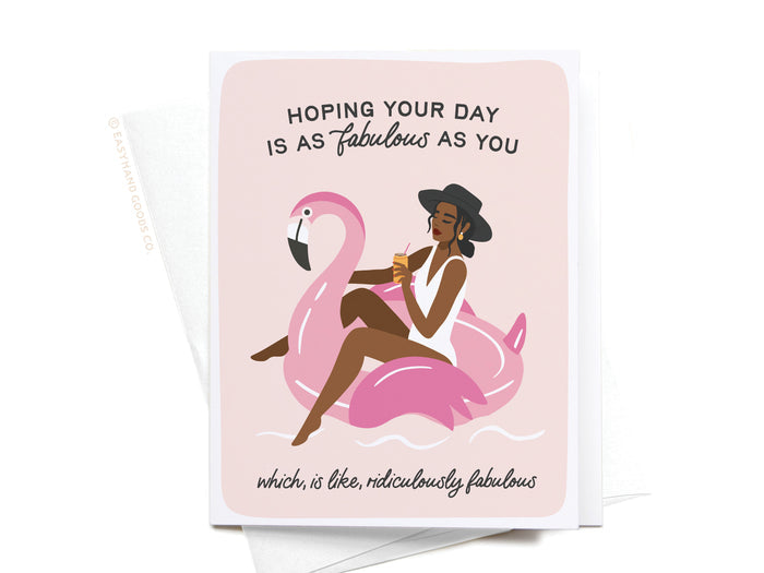 Fabulous Flamingo Floatie Greeting Card - Onderkast Studio