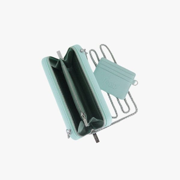 Fenn Wallet Aqua Silver Zip Silver Chain | Fenn