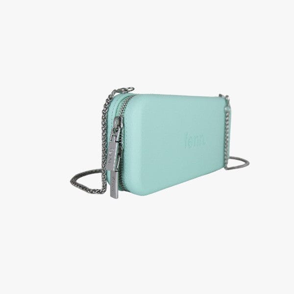 Fenn Wallet Aqua Silver Zip Silver Chain | Fenn