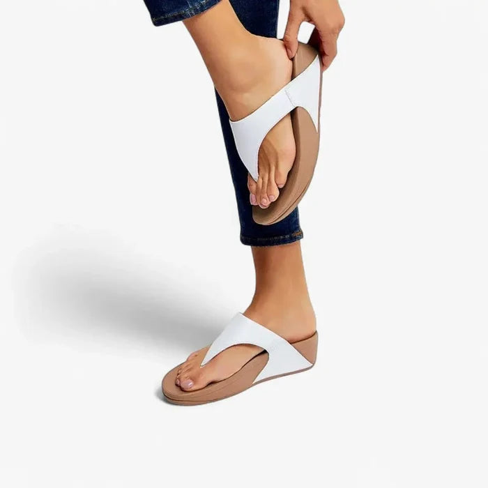 Fit Flop Ladies Lulu Leather Sandals White | Fit Flop