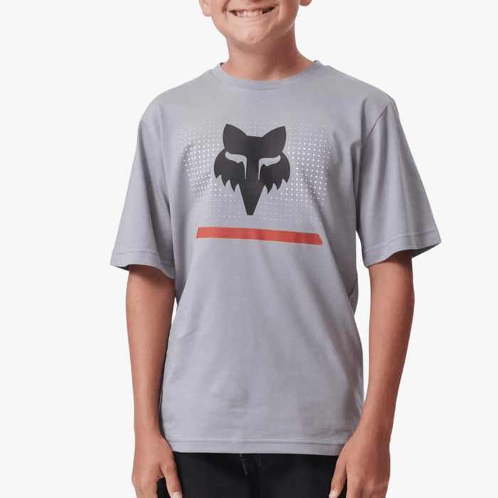 Fox Boys Optical Illusion Short Sleeve Tee Tradewinds Grey | Fox
