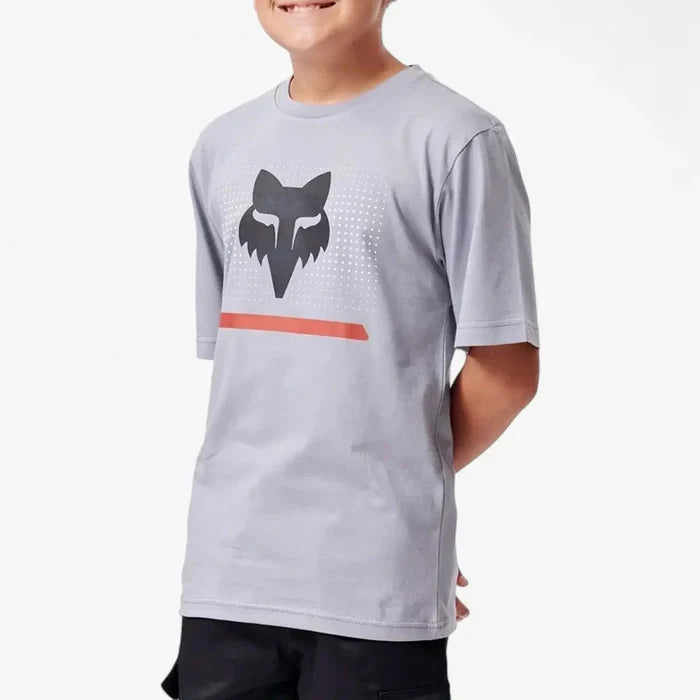 Fox Boys Optical Illusion Short Sleeve Tee Tradewinds Grey | Fox