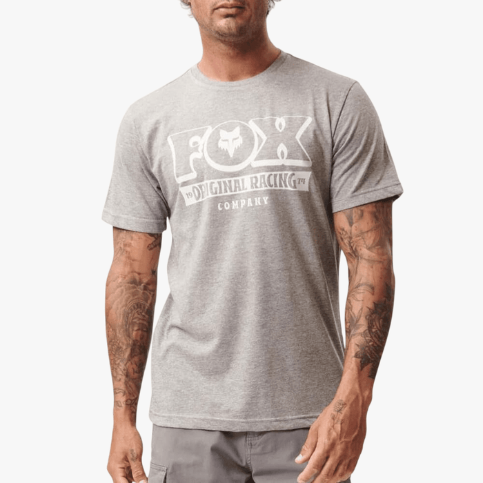 Fox Mens Banner Short Sleeve Tee Medium Grey Heather | Fox