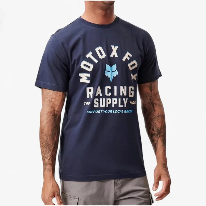 Fox Mens Local Racer Short Sleeve Tee Summit Navy | Fox